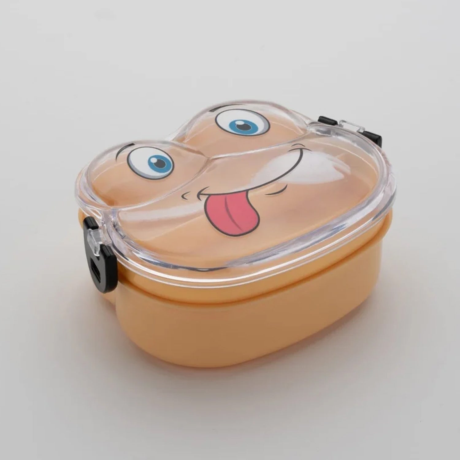 Double Layer Froggy Shape Lunch Box With Spoon (1 Pc  Mix Color) Double Layer Froggy Shape Lunch Box With Spoon (1 Pc  Mix Color)